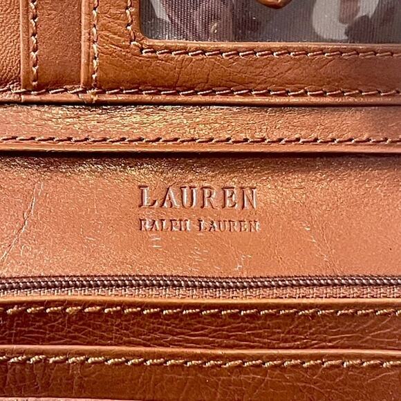 Lauren Ralph Lauren Tooled Leather Wallet – Floral Western Embossed Brown - Picture 8 of 9